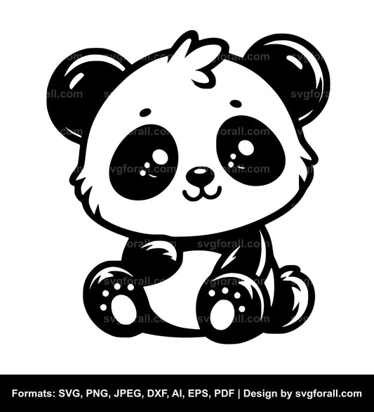 Cute Panda Vector SVG