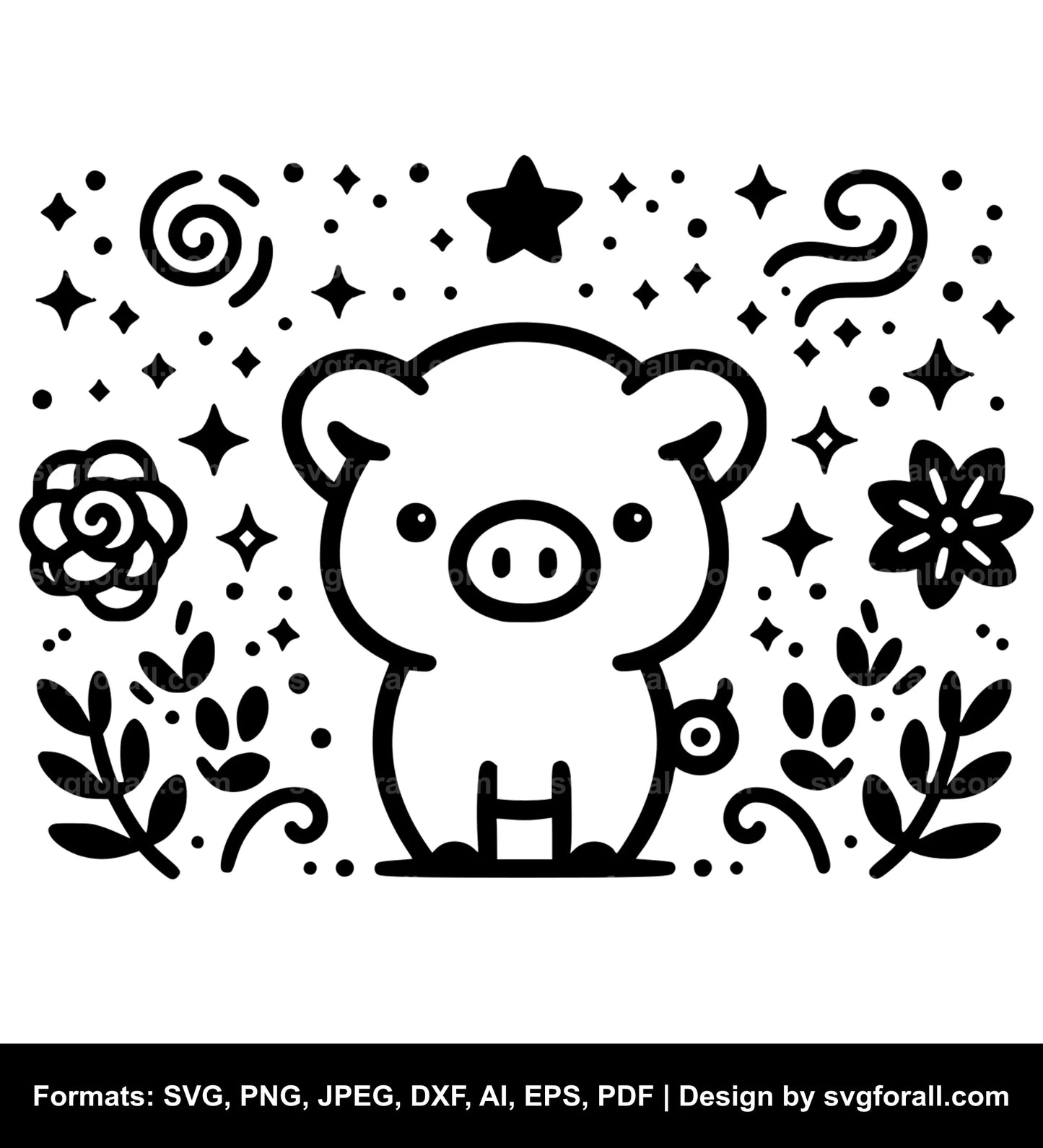 Cute Pig Cricut SVG