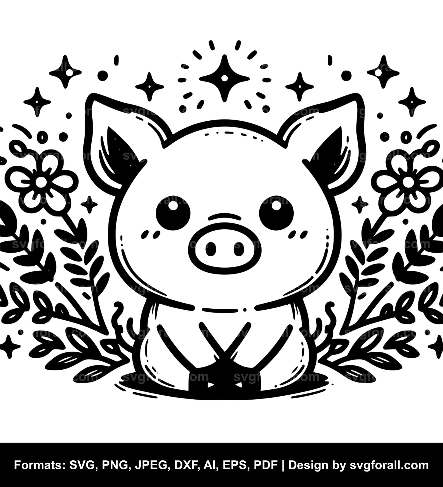 Cute Pig SVG PNG