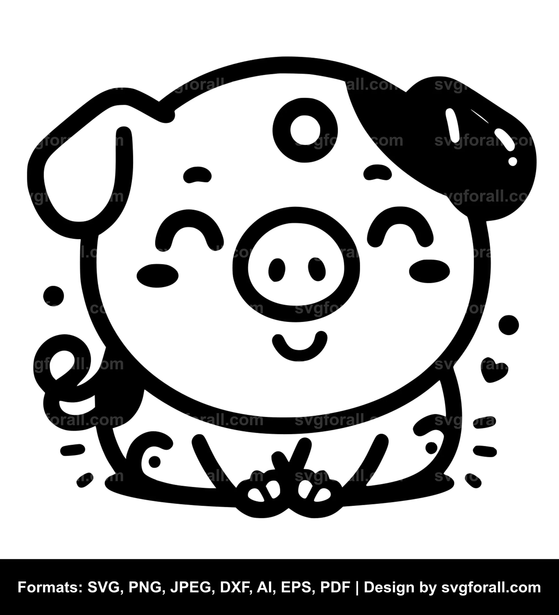 Cute Pig SVG Vector