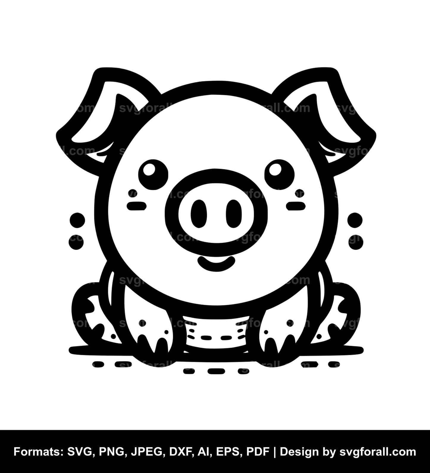 Cute Pig Vector SVG