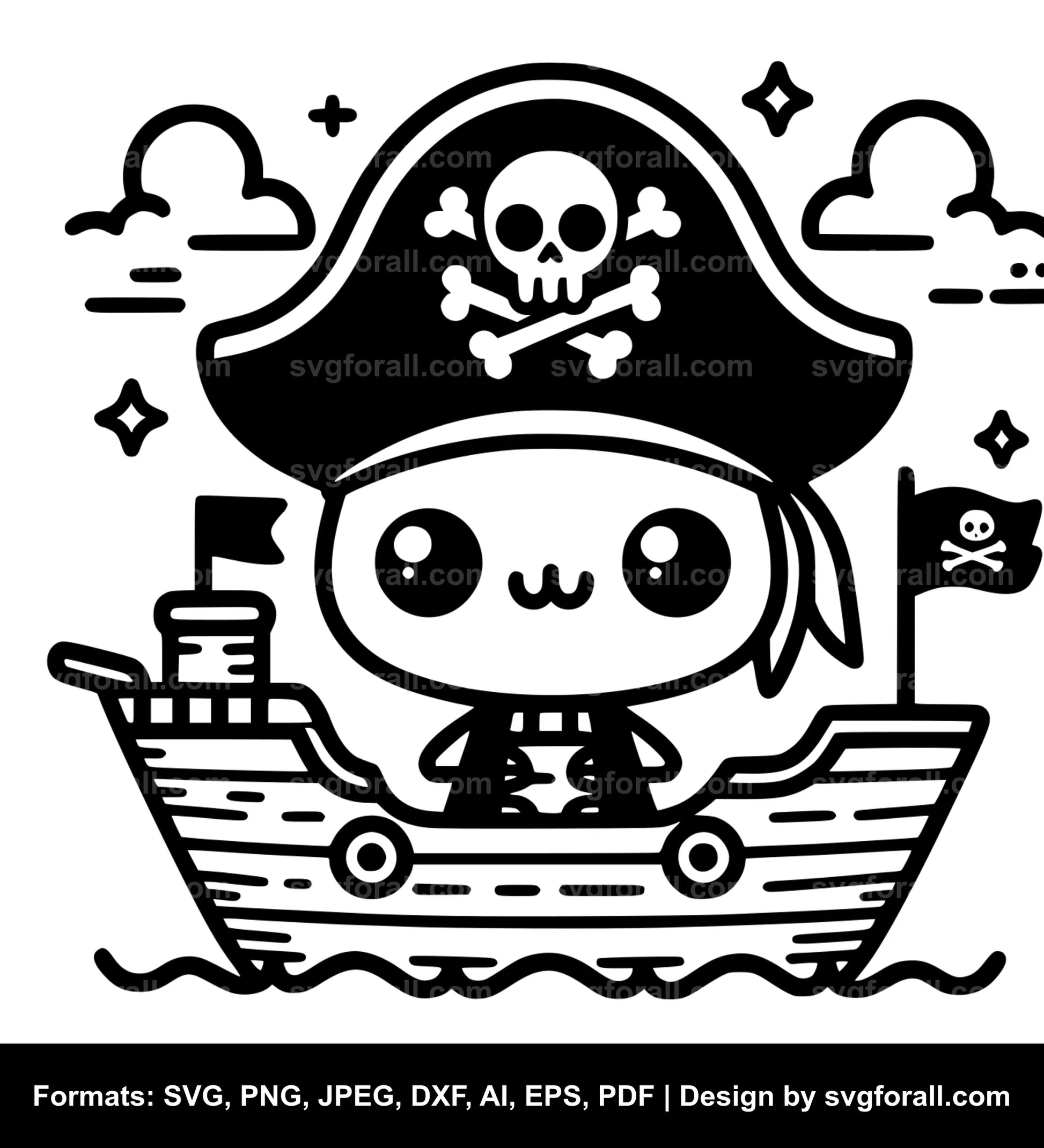 Cute Pirate Ship Cricut SVG