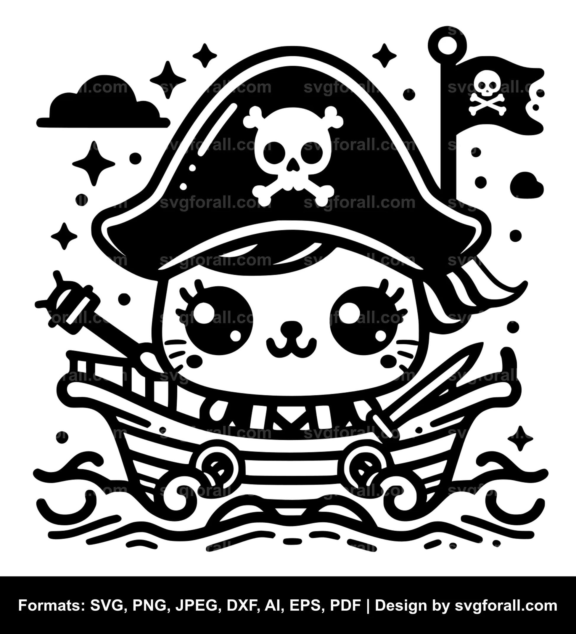 Cute Pirate Ship SVG