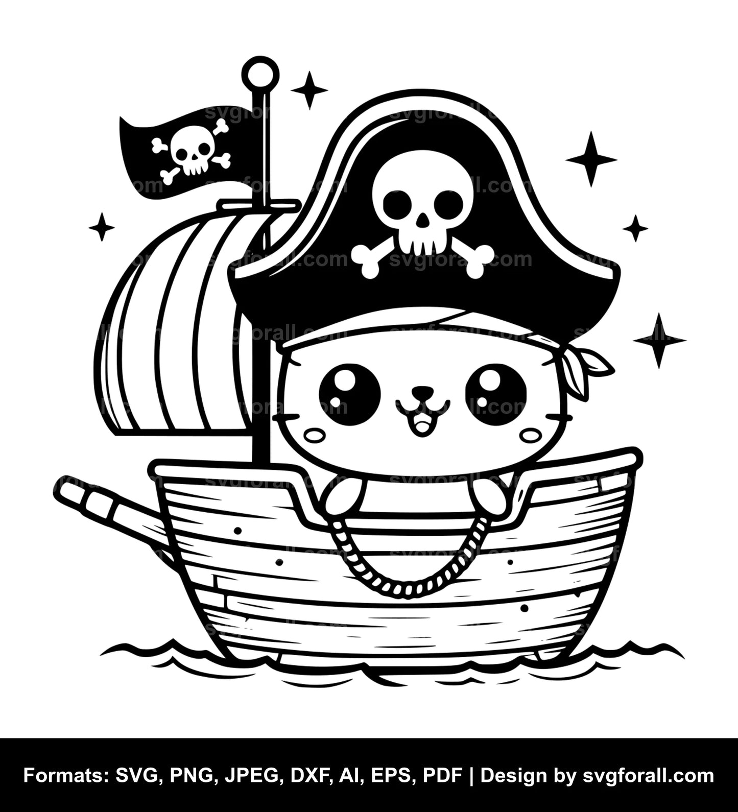 Cute Pirate Ship SVG File