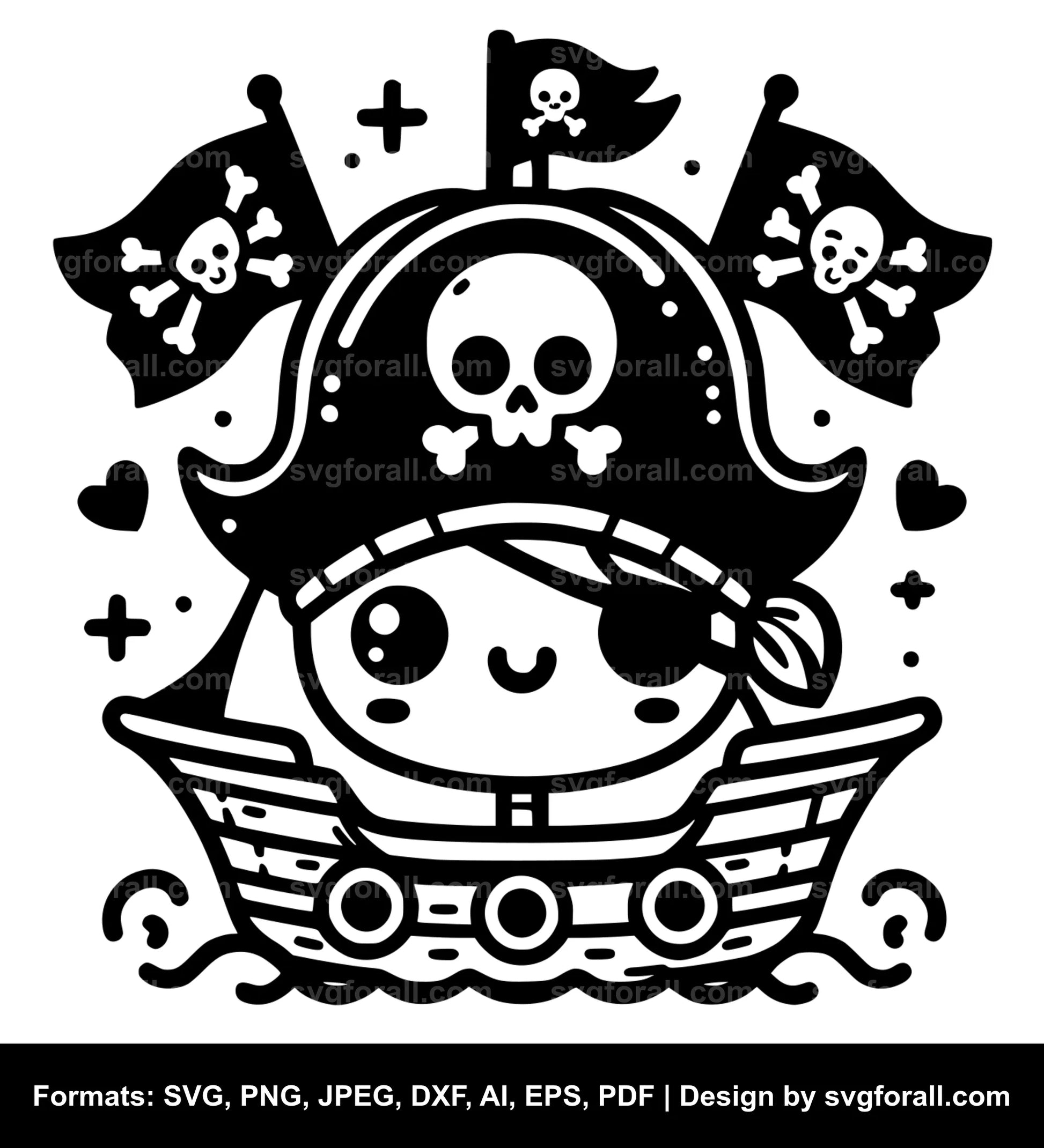 Cute Pirate Ship SVG PNG