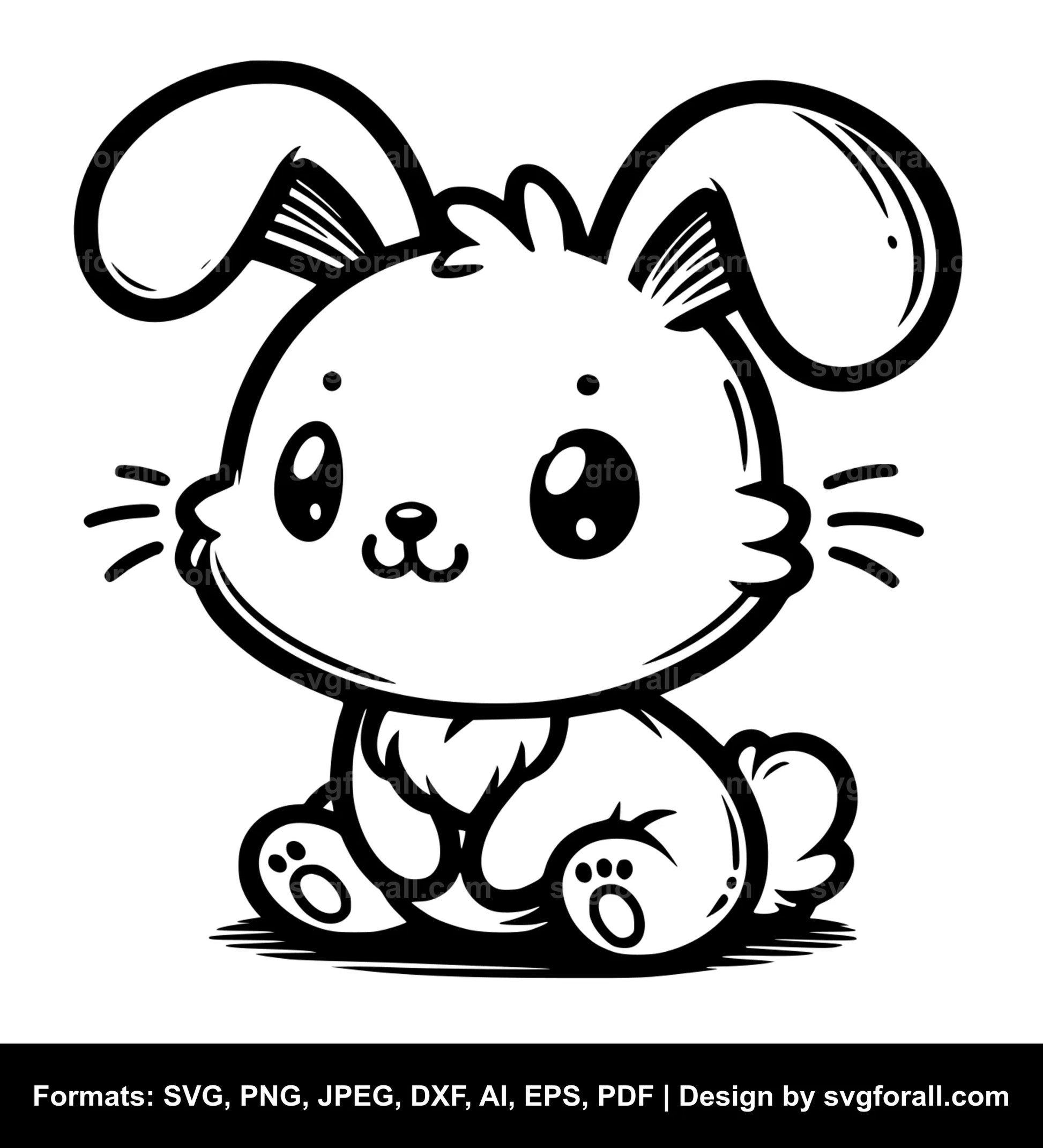 Cute Rabbit SVG PNG