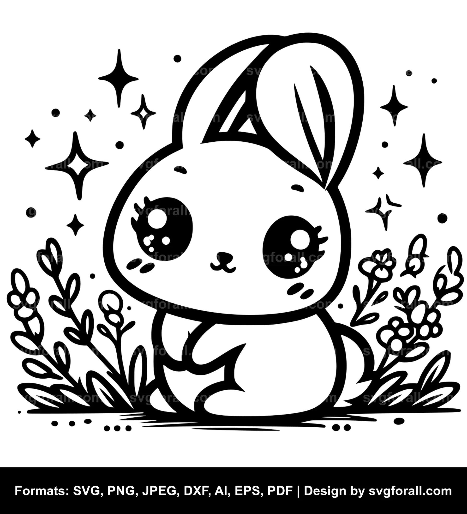 Cute Rabbit SVG Vector