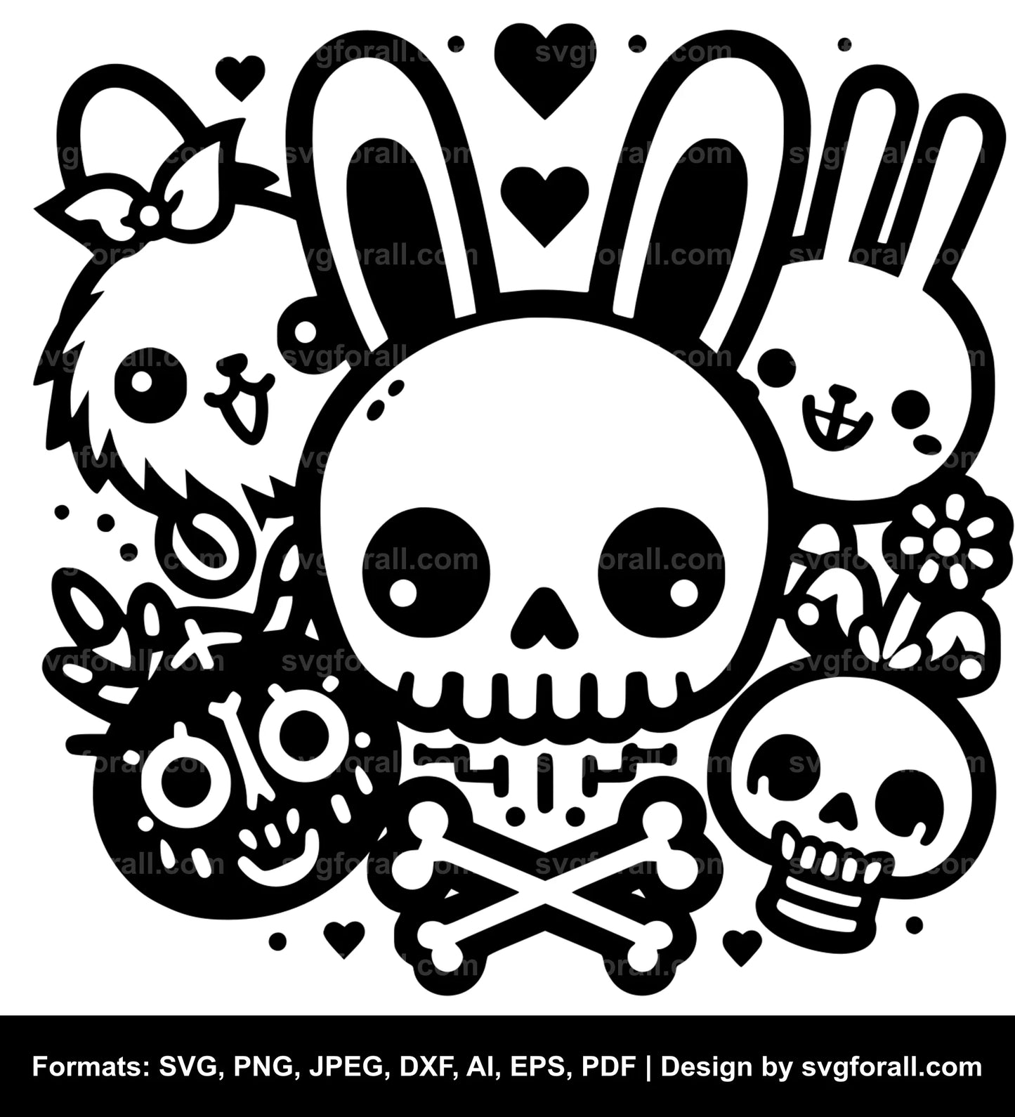 Cute Skull SVG Vector