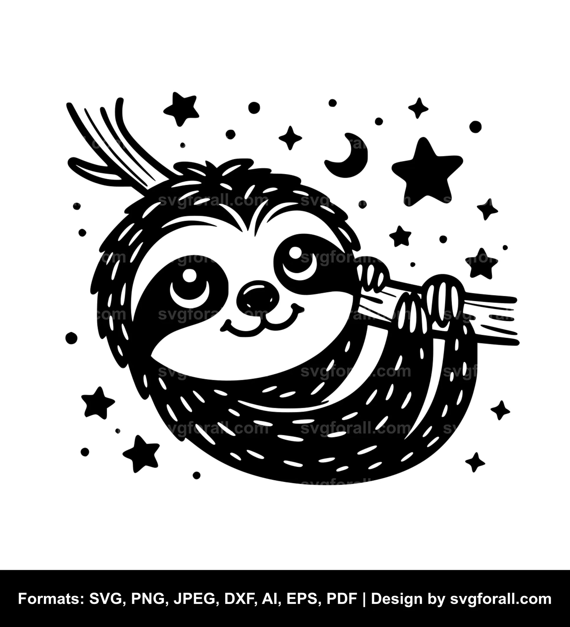 Cute Sloth SVG PNG