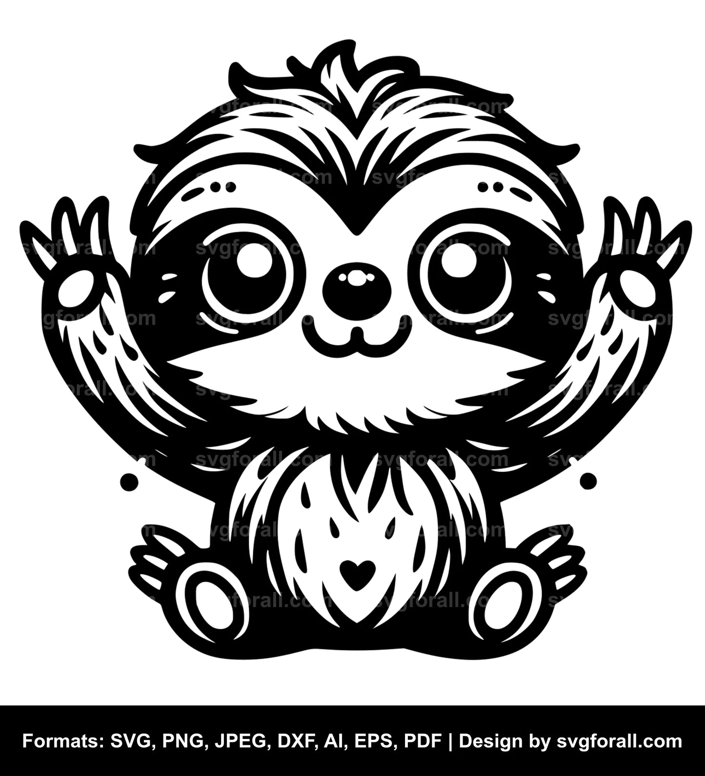 Cute Sloth SVG Vector