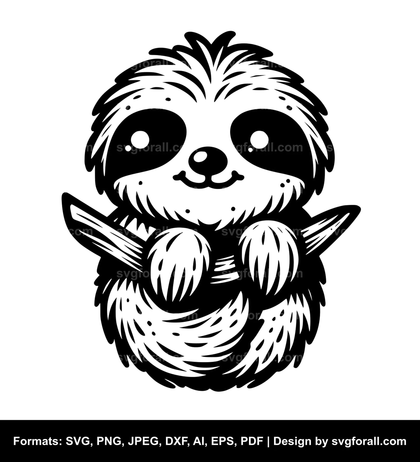 Cute Sloth Vector SVG