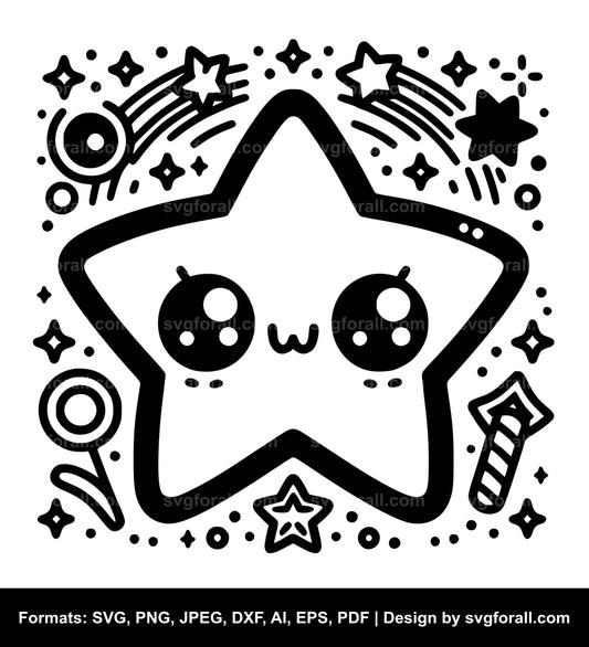 Cute Star SVG PNG