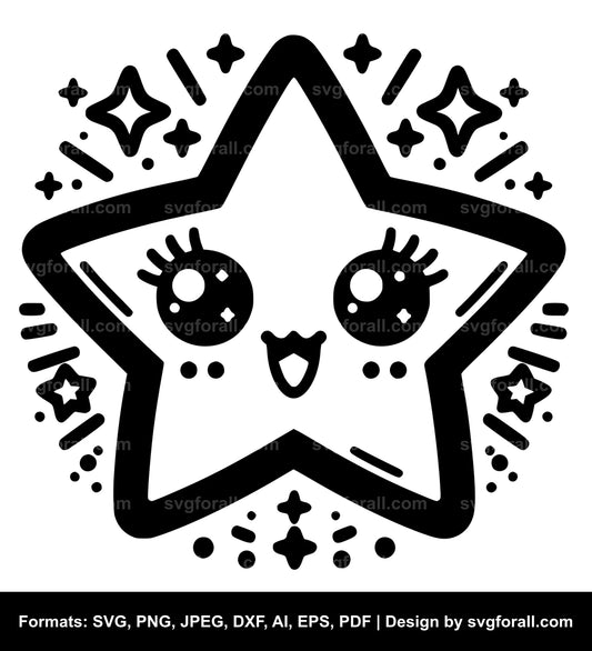 Cute Star SVG Vector