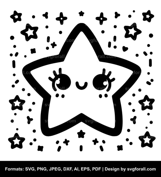 Cute Star Vector SVG