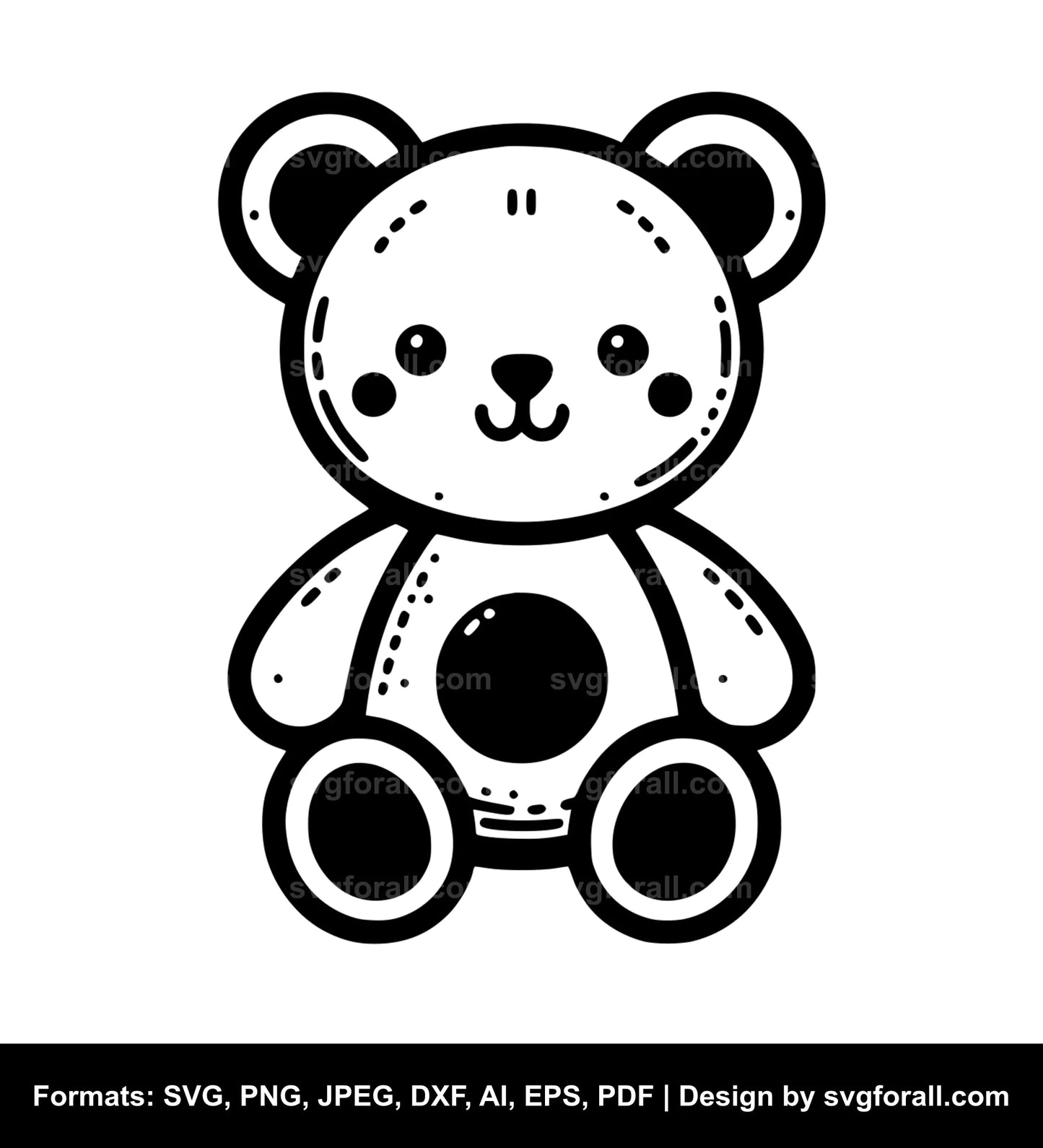 Cute Teddy Bear SVG PNG