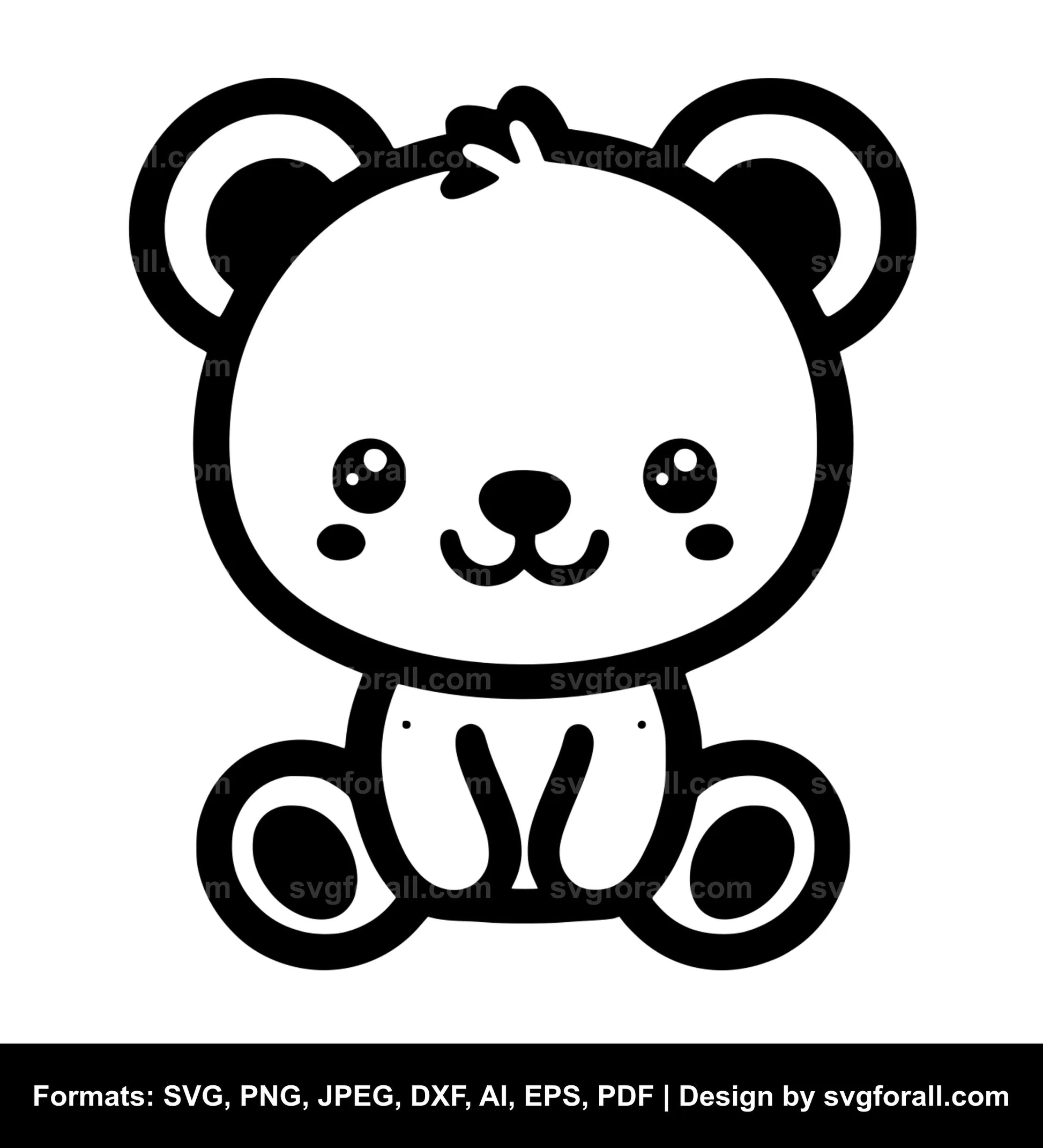 Cute Teddy Bear SVG Vector