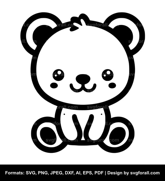 Cute Teddy Bear SVG Vector