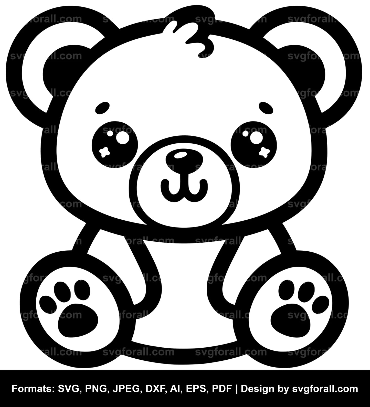 Cute Teddy Bear Vector SVG