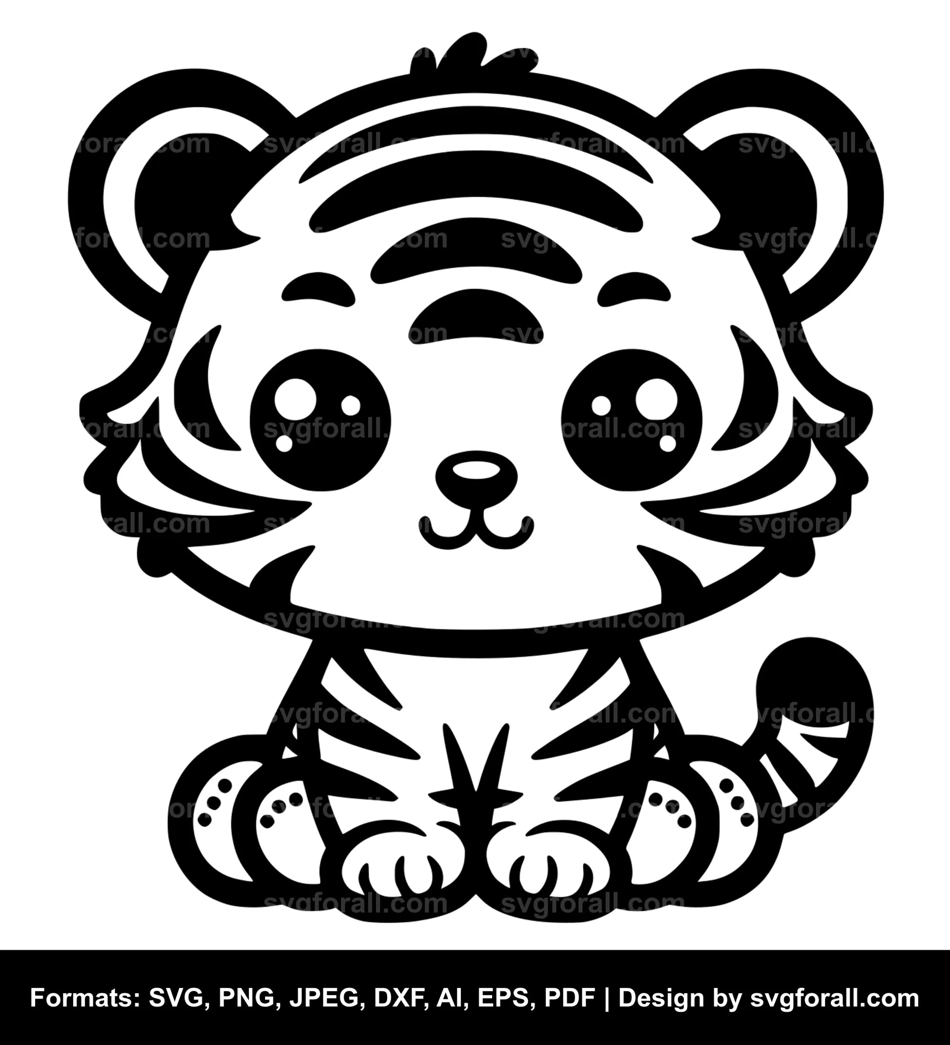 Cute Tiger SVG Design