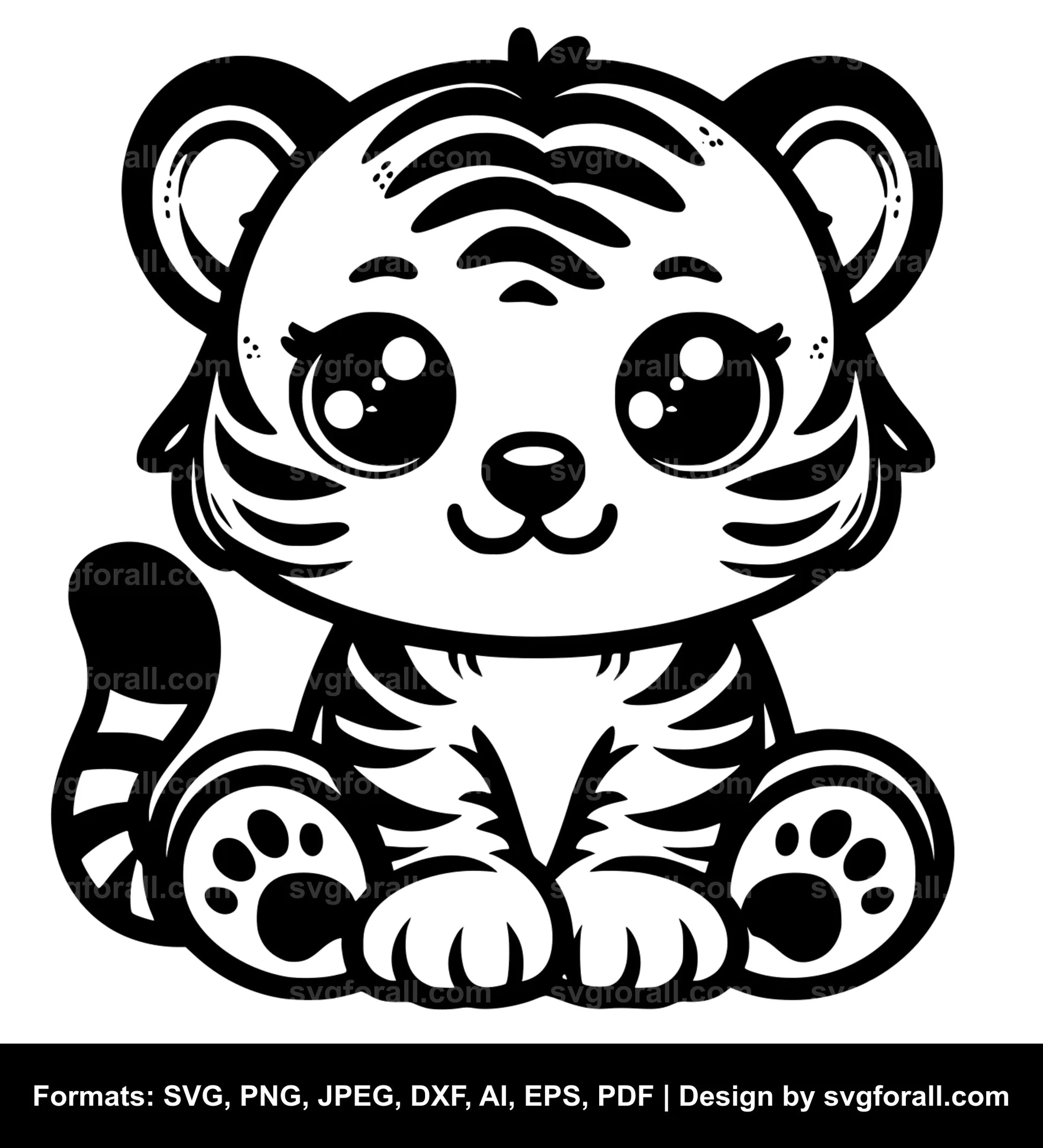 Cute Tiger SVG File