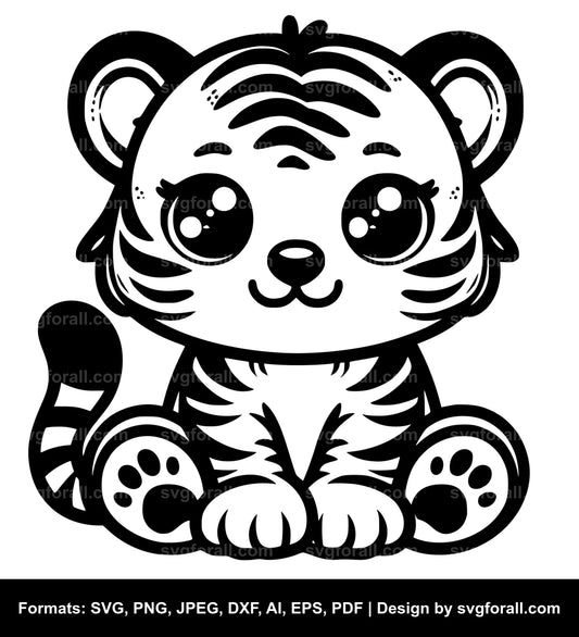 Cute Tiger SVG File