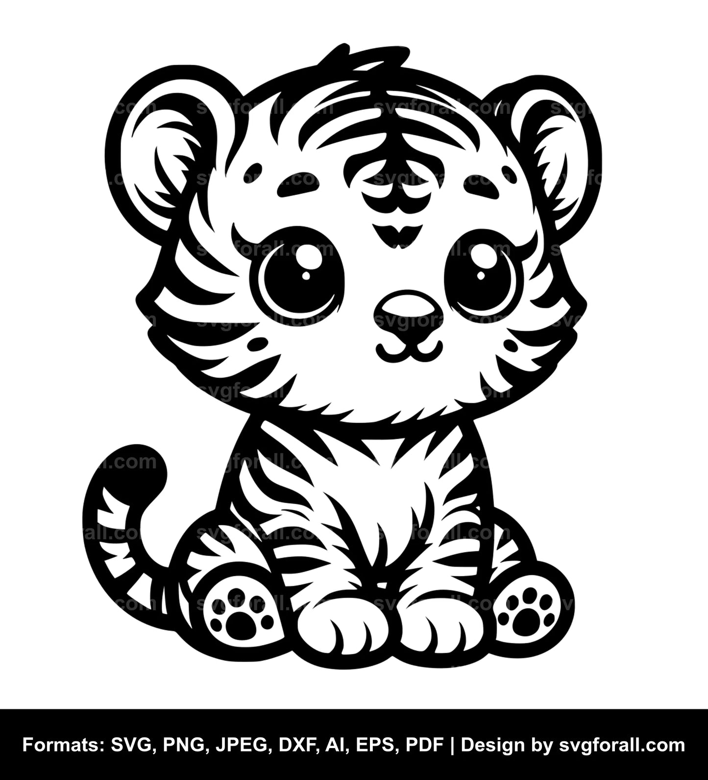 Cute Tiger SVG PNG