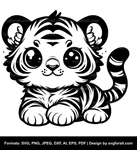 Cute Tiger SVG Vector