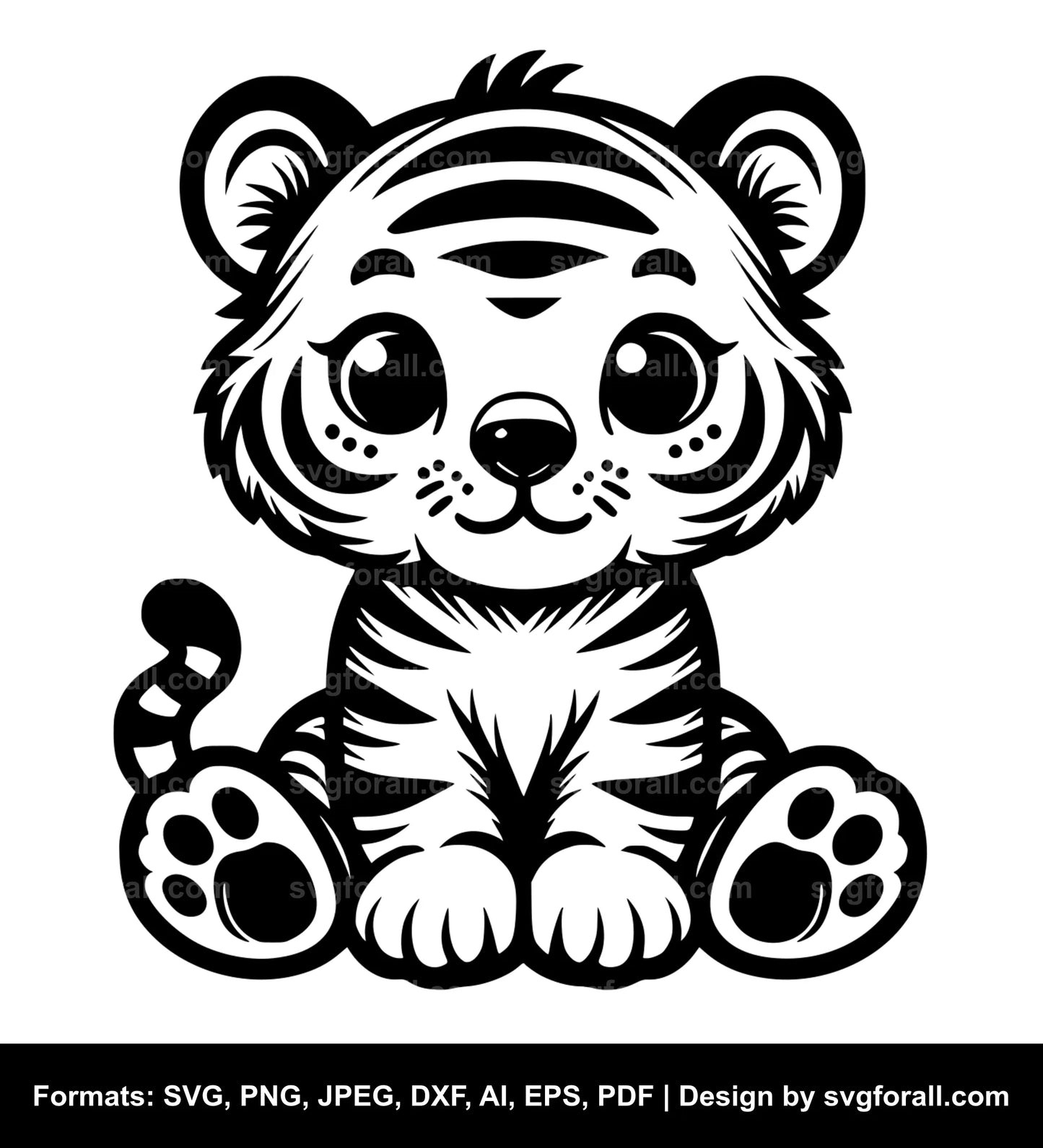 Cute Tiger Vector SVG