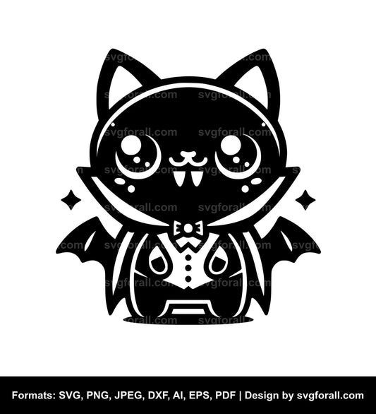 Cute Vampire Black SVG