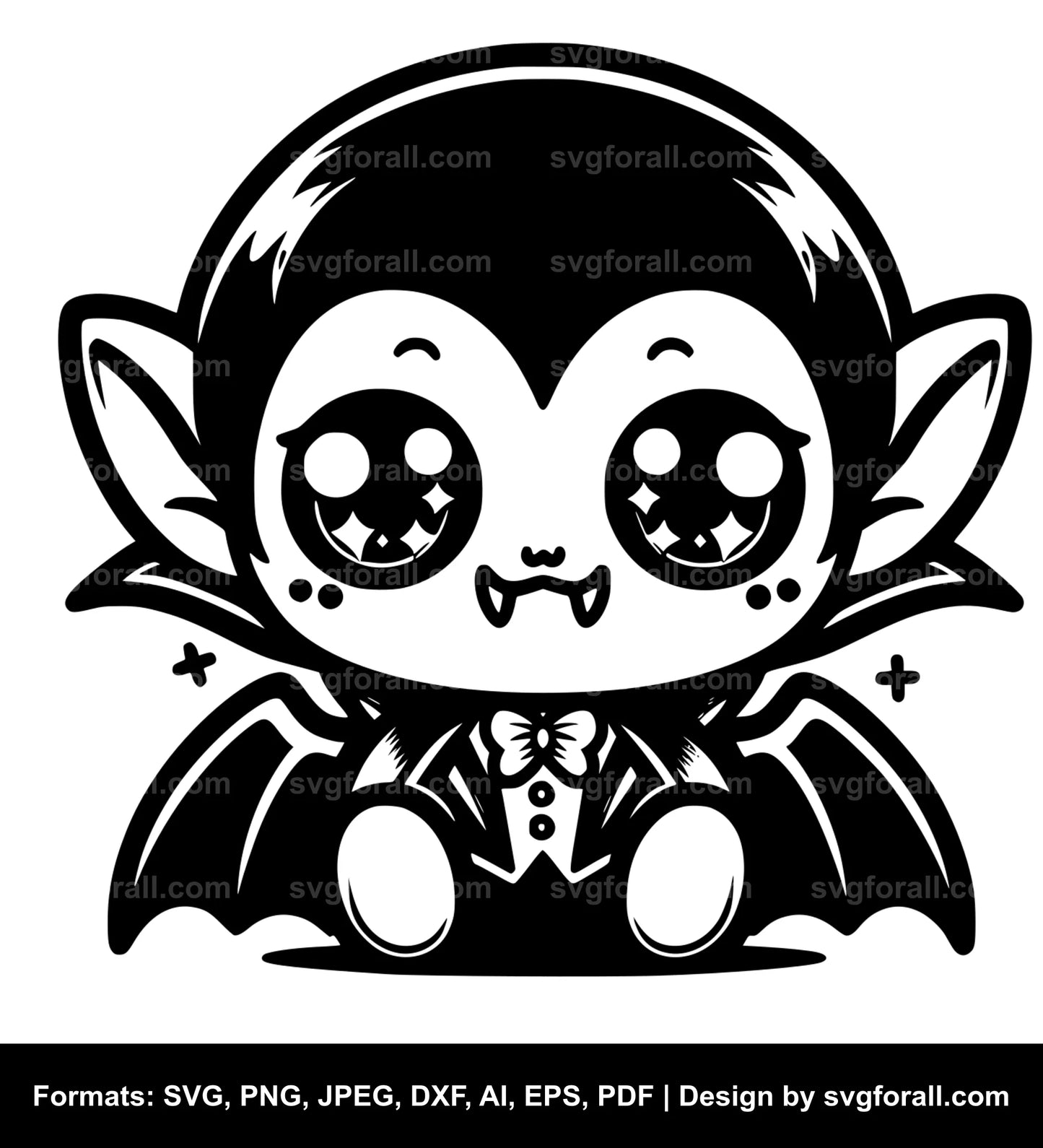 Cute Vampire Clipart SVG