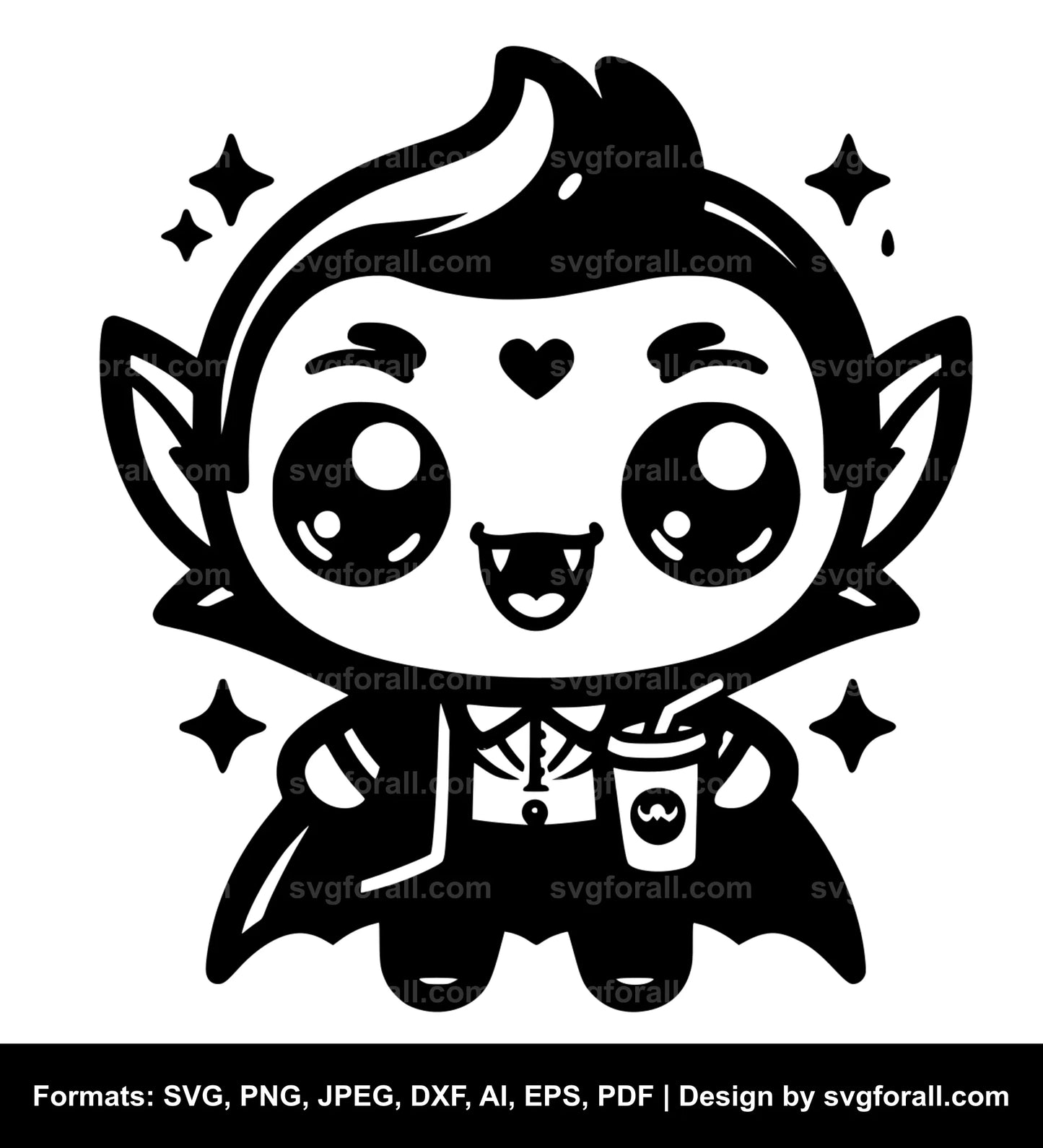 Cute Vampire SVG Design