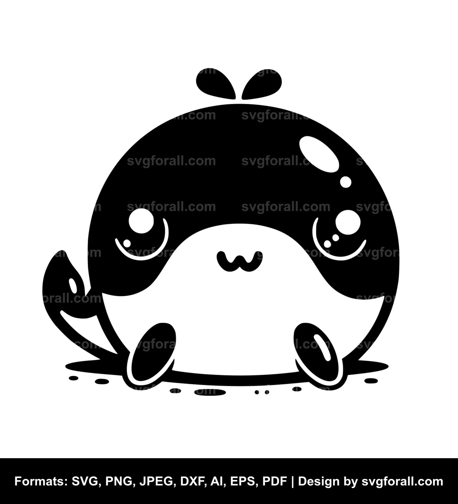 Cute Whale SVG Clipart