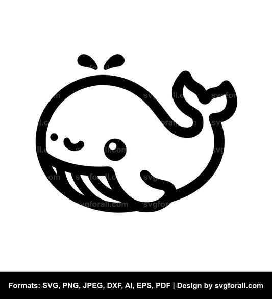 Cute Whale SVG Design