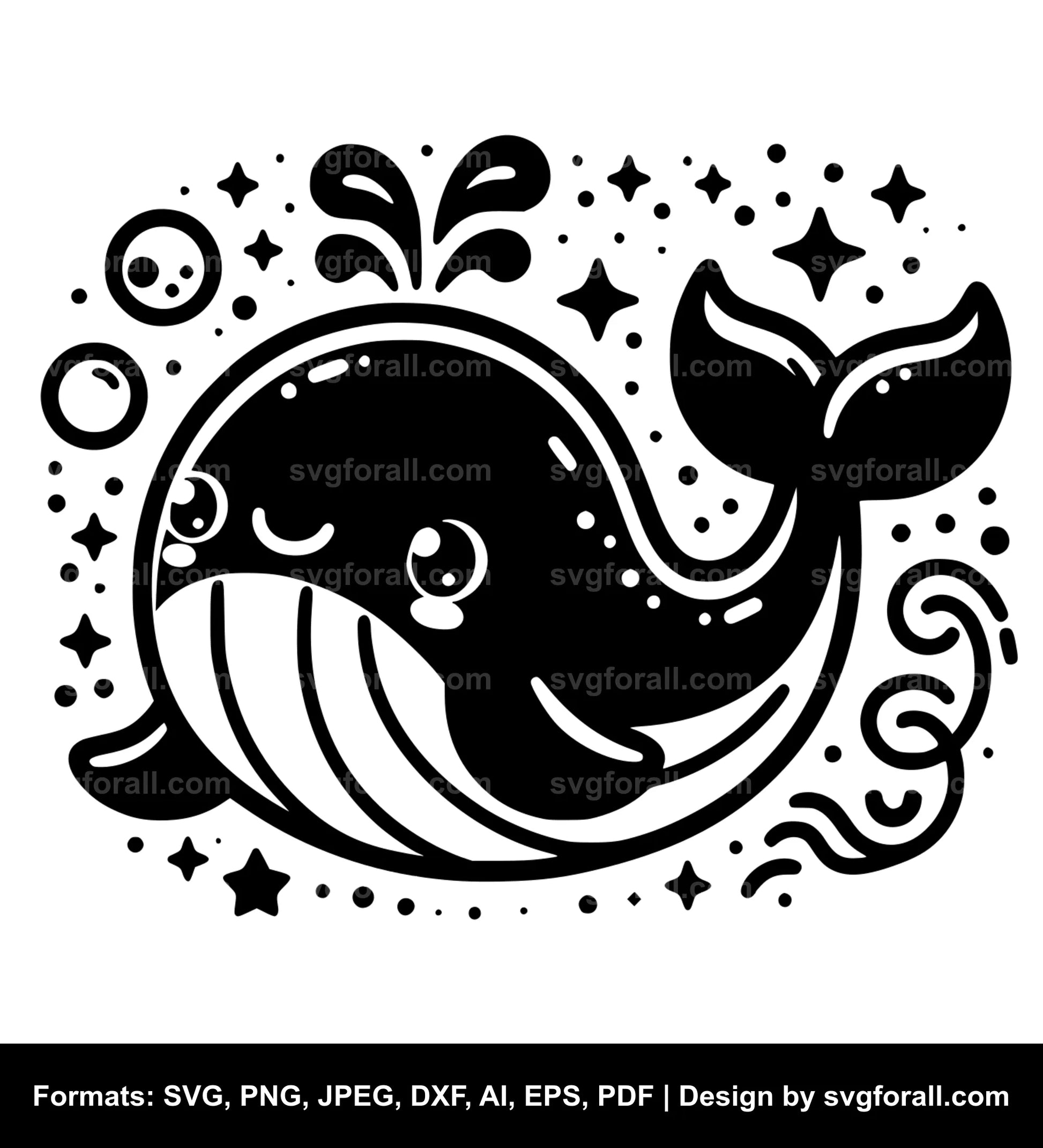 Cute Whale SVG File