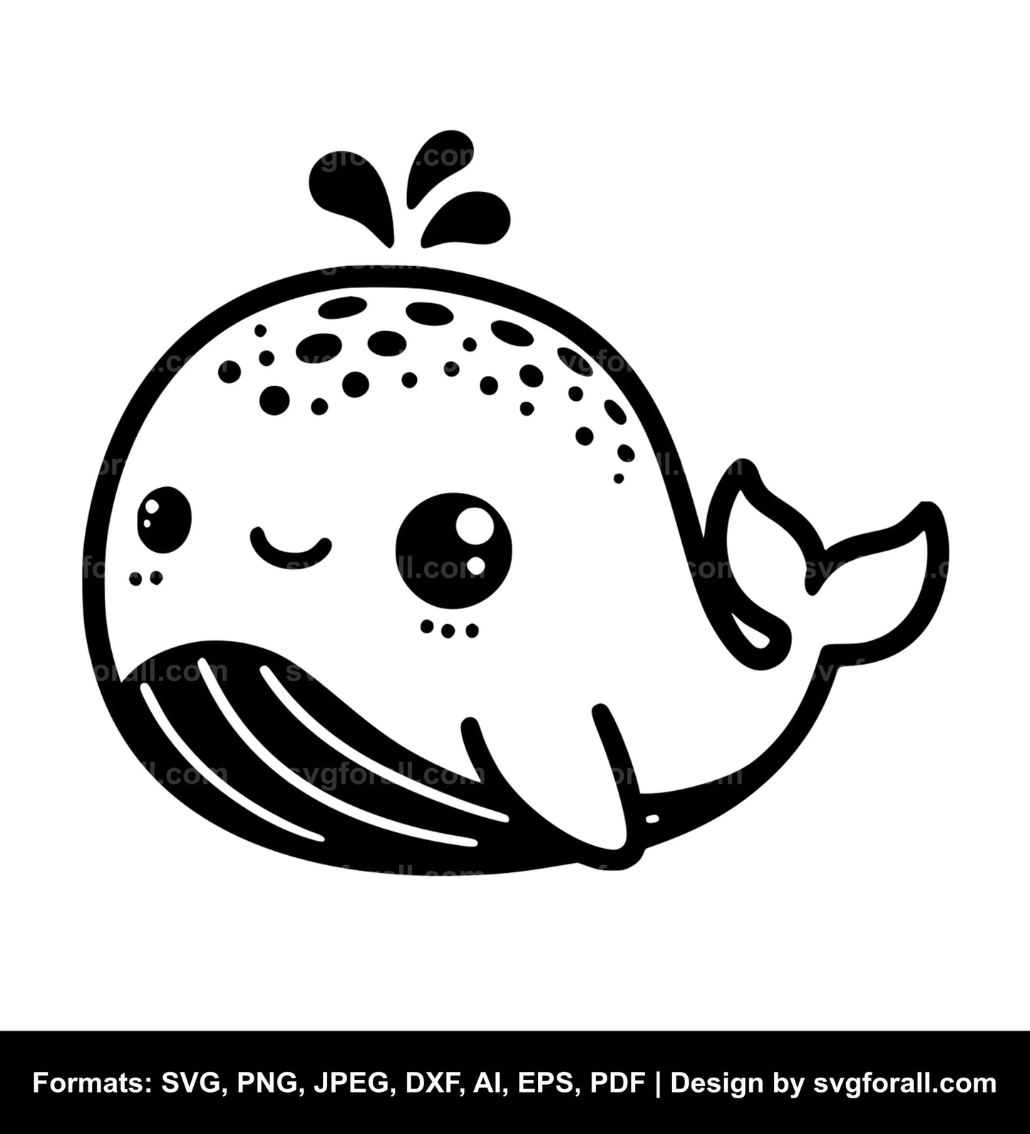 Cute Whale SVG Vector