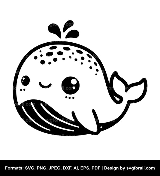 Cute Whale SVG Vector