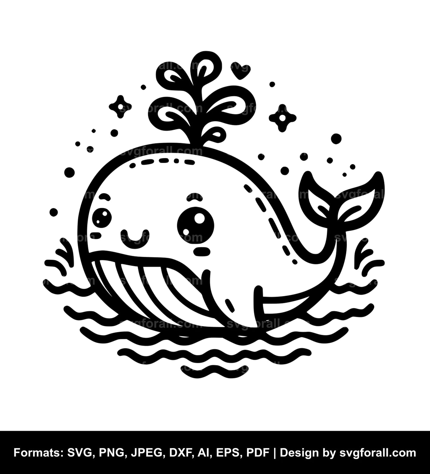 Cute Whale Vector SVG