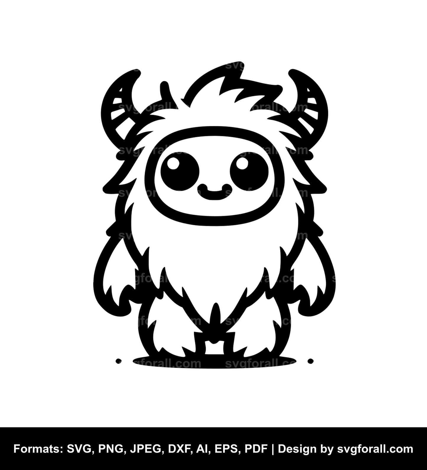 Cute Yeti Black SVG