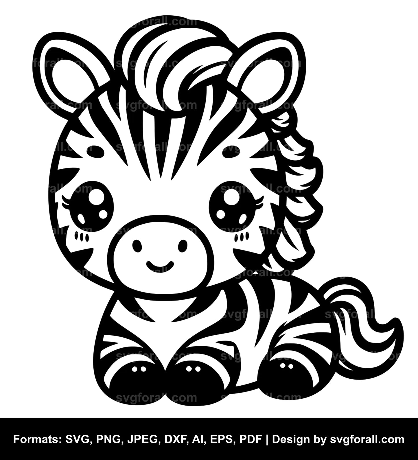 Cute Zebra SVG PNG