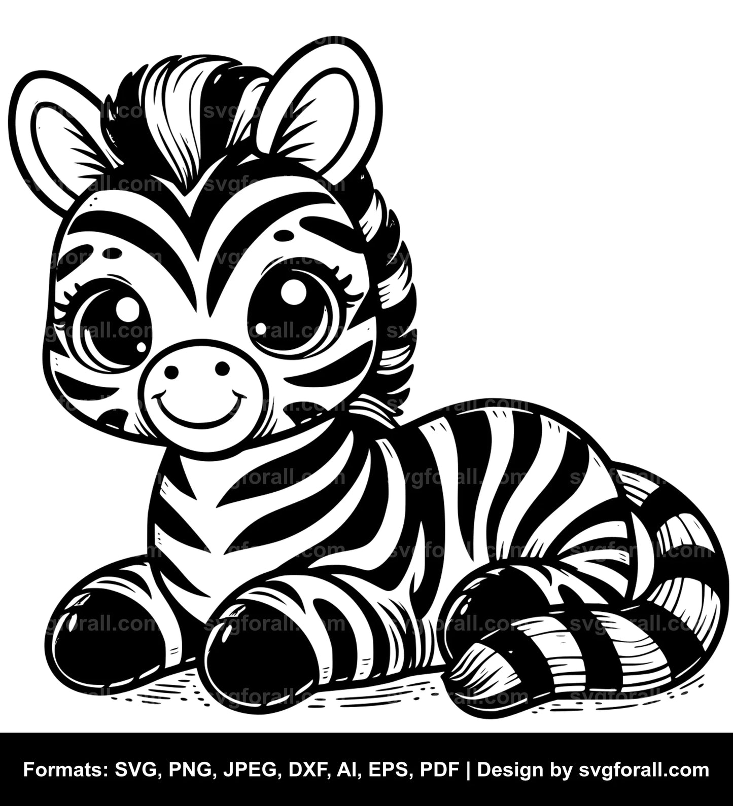 Cute Zebra SVG Vector