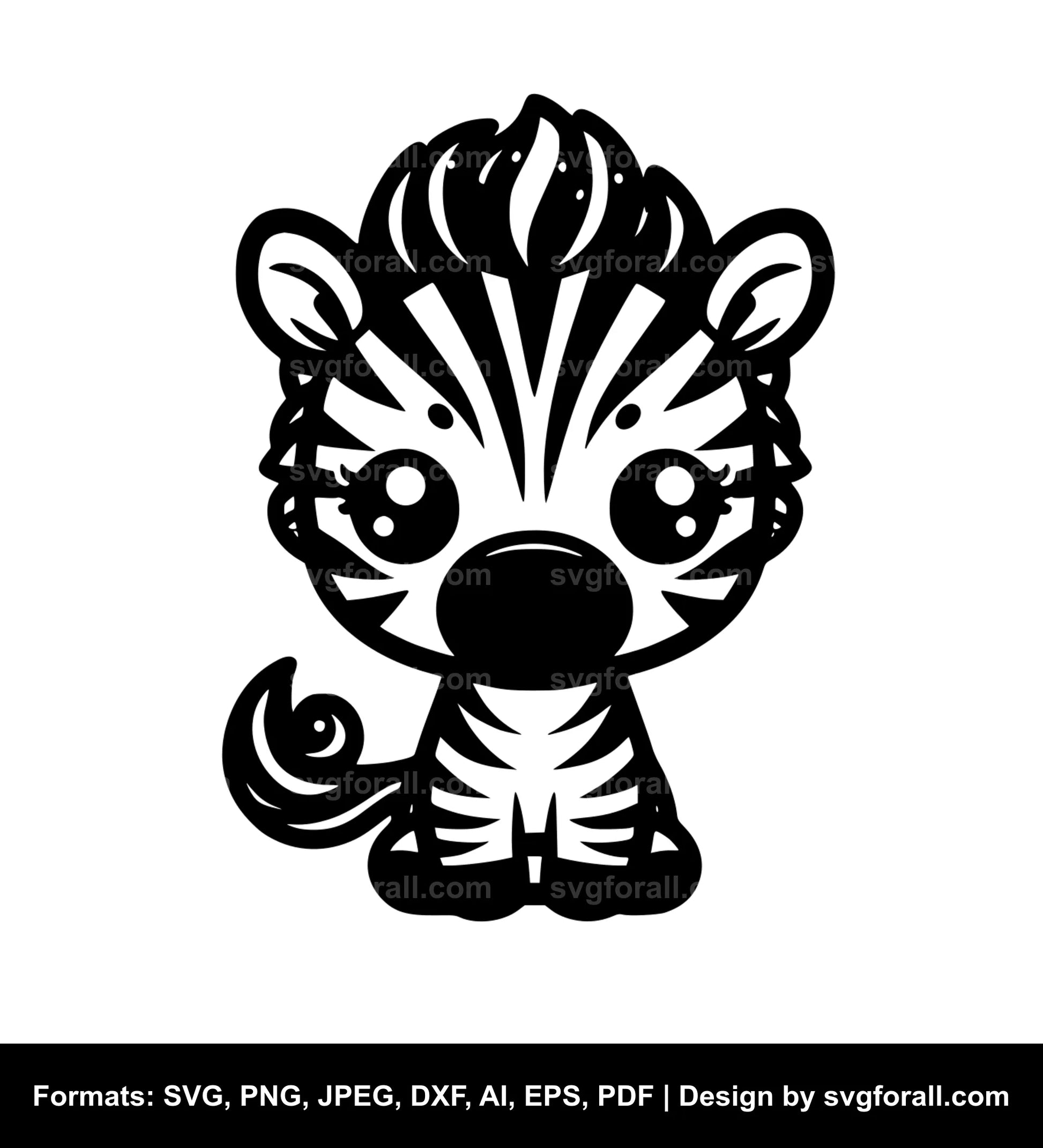 Cute Zebra Vector SVG