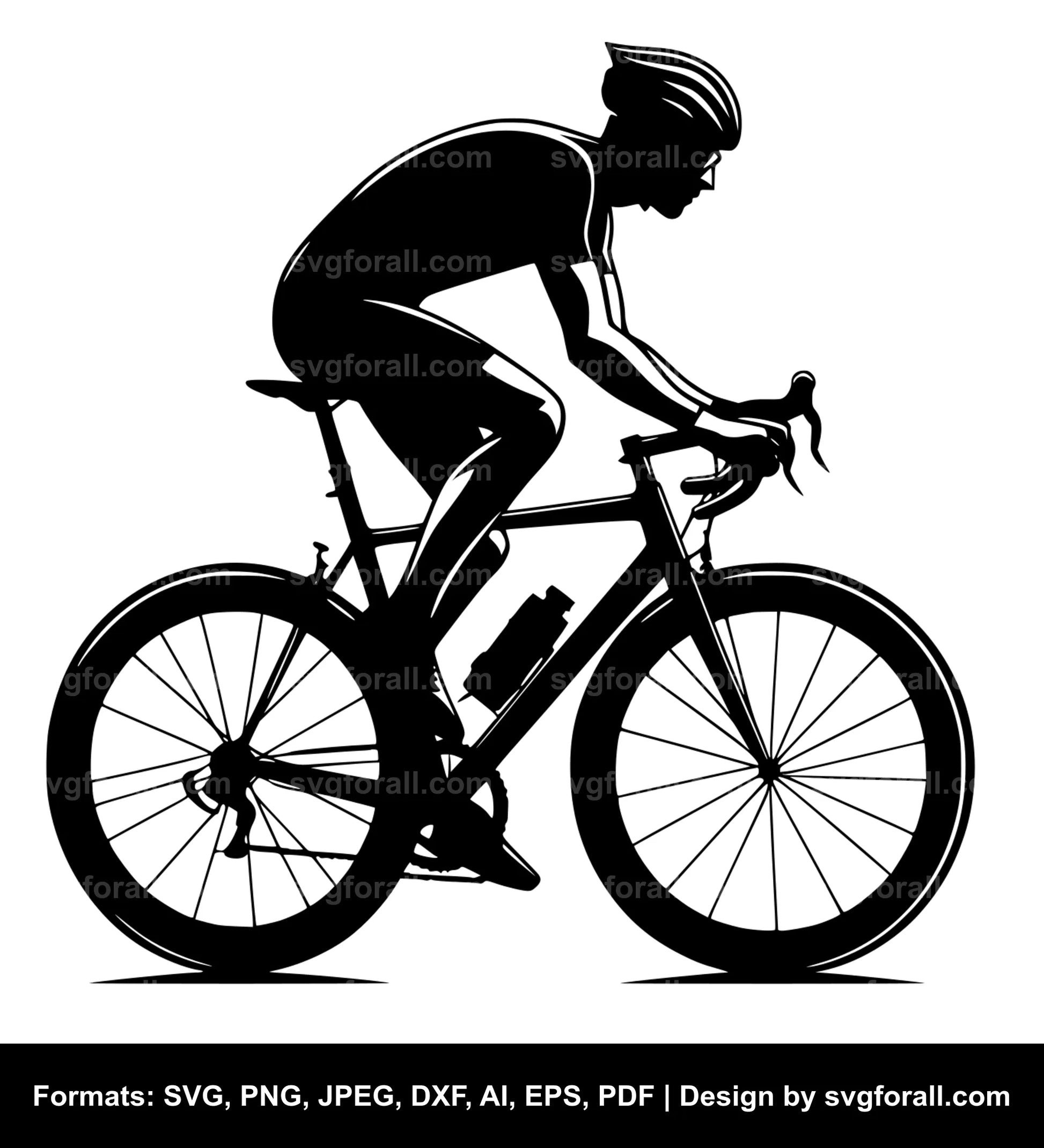 Cyclist Bike Black SVG