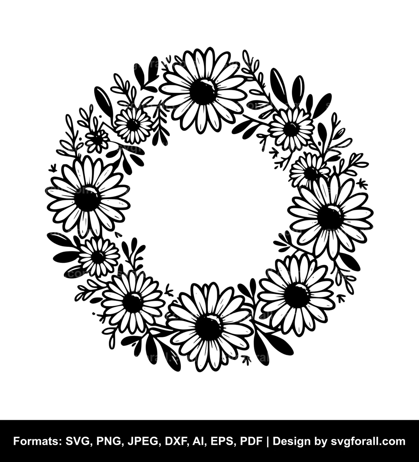 Daisy Wreath SVG