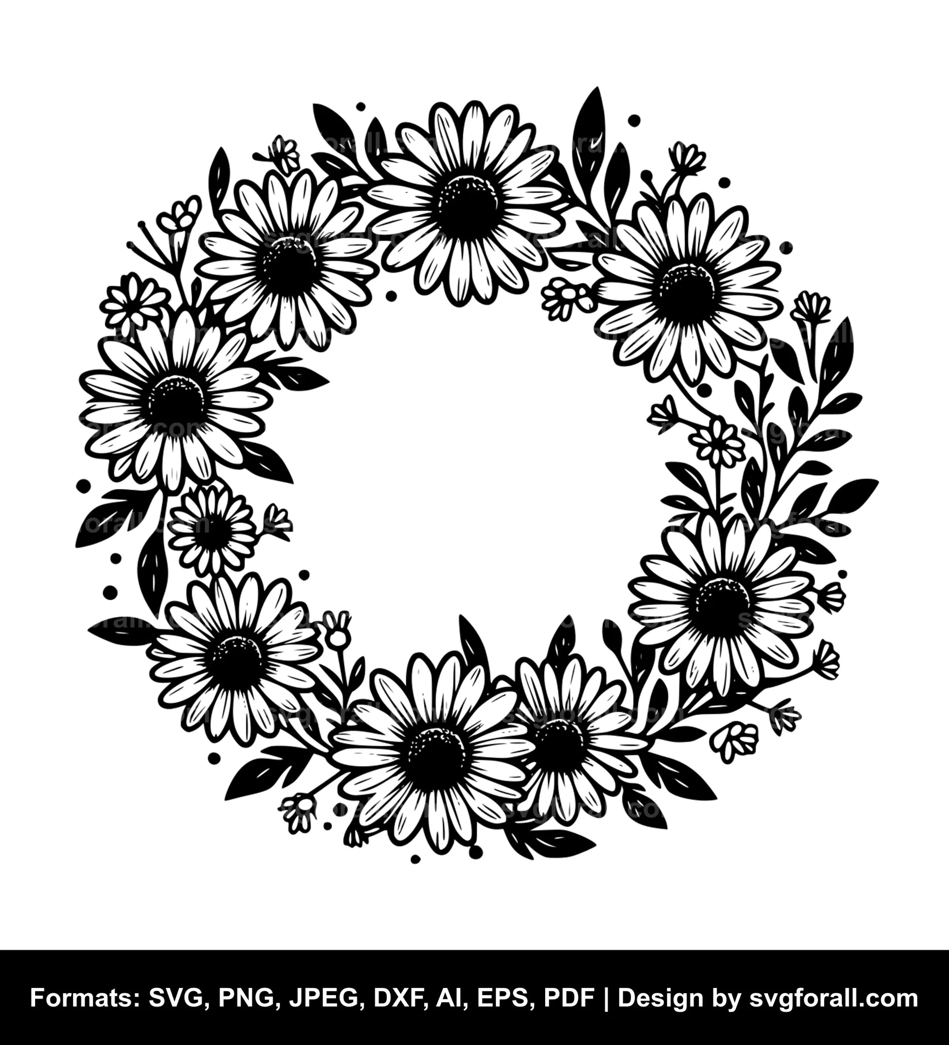 Daisy Wreath SVG File