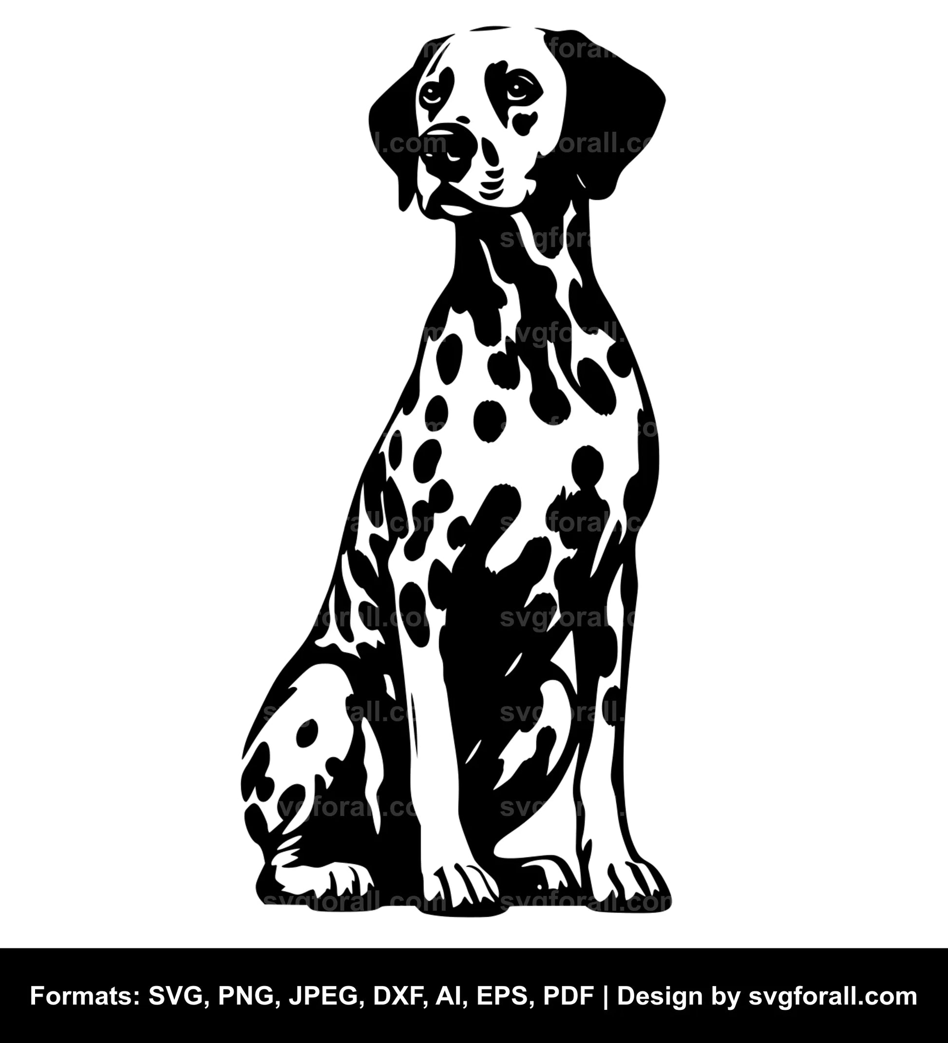 Dalmatian Dog Black SVG