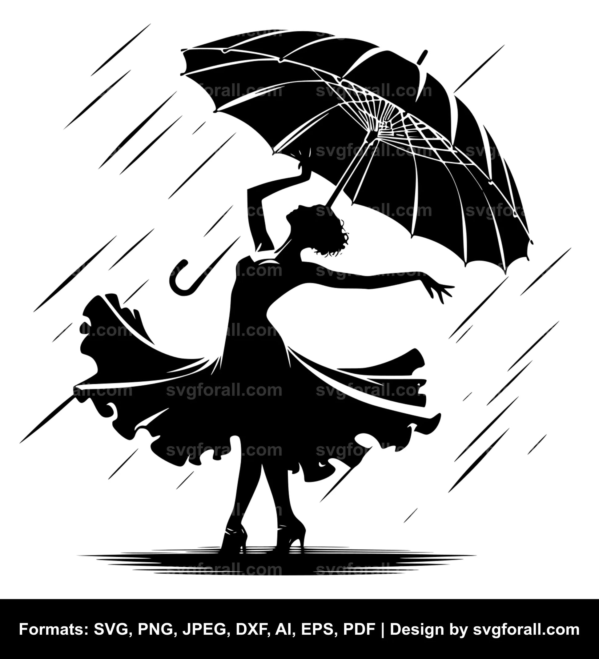 Dancer With Umbrella Cricut SVG