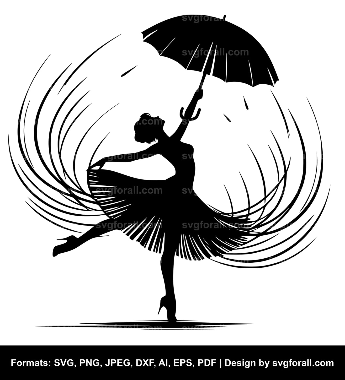 Dancer With Umbrella SVG