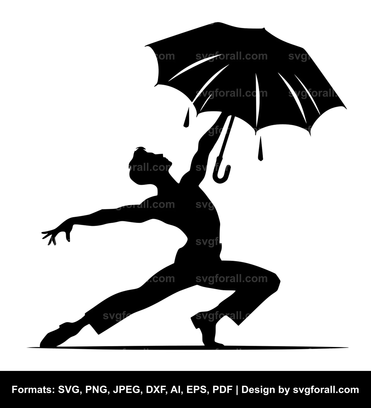 Dancer With Umbrella SVG Design