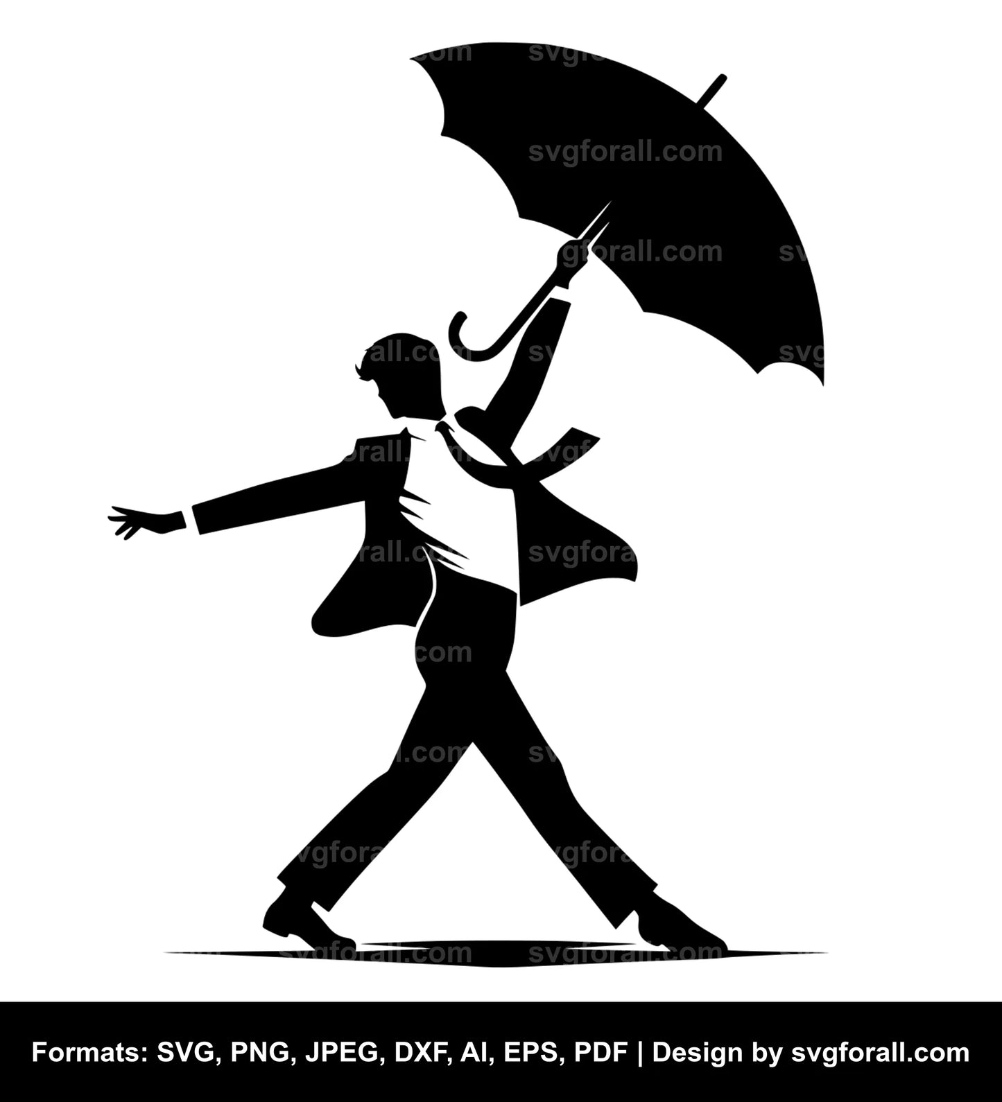 Dancer With Umbrella SVG PNG