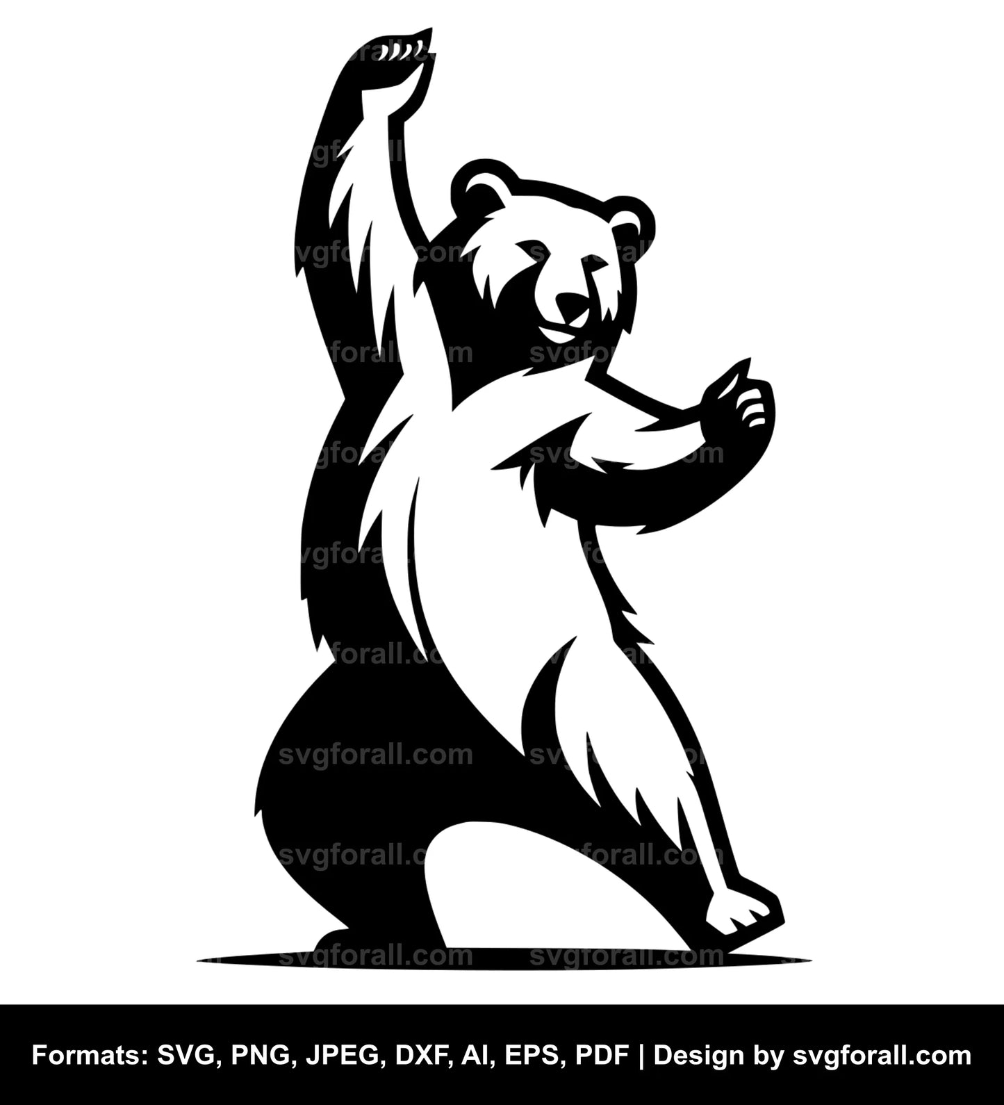 Dancing Bear Black SVG